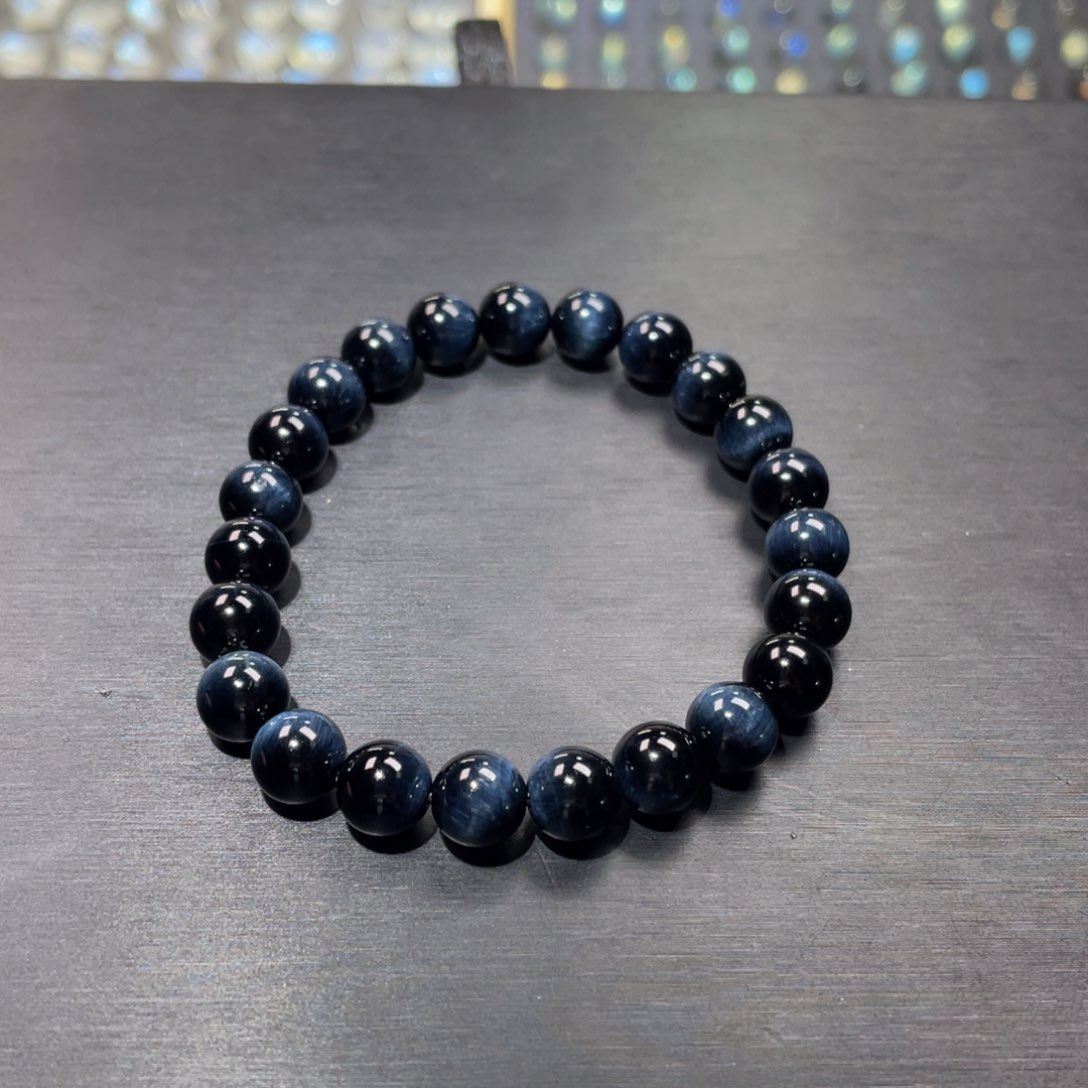 木变石（虎睛石）手链未镶嵌猫眼蓝虎眼石手链8mm+