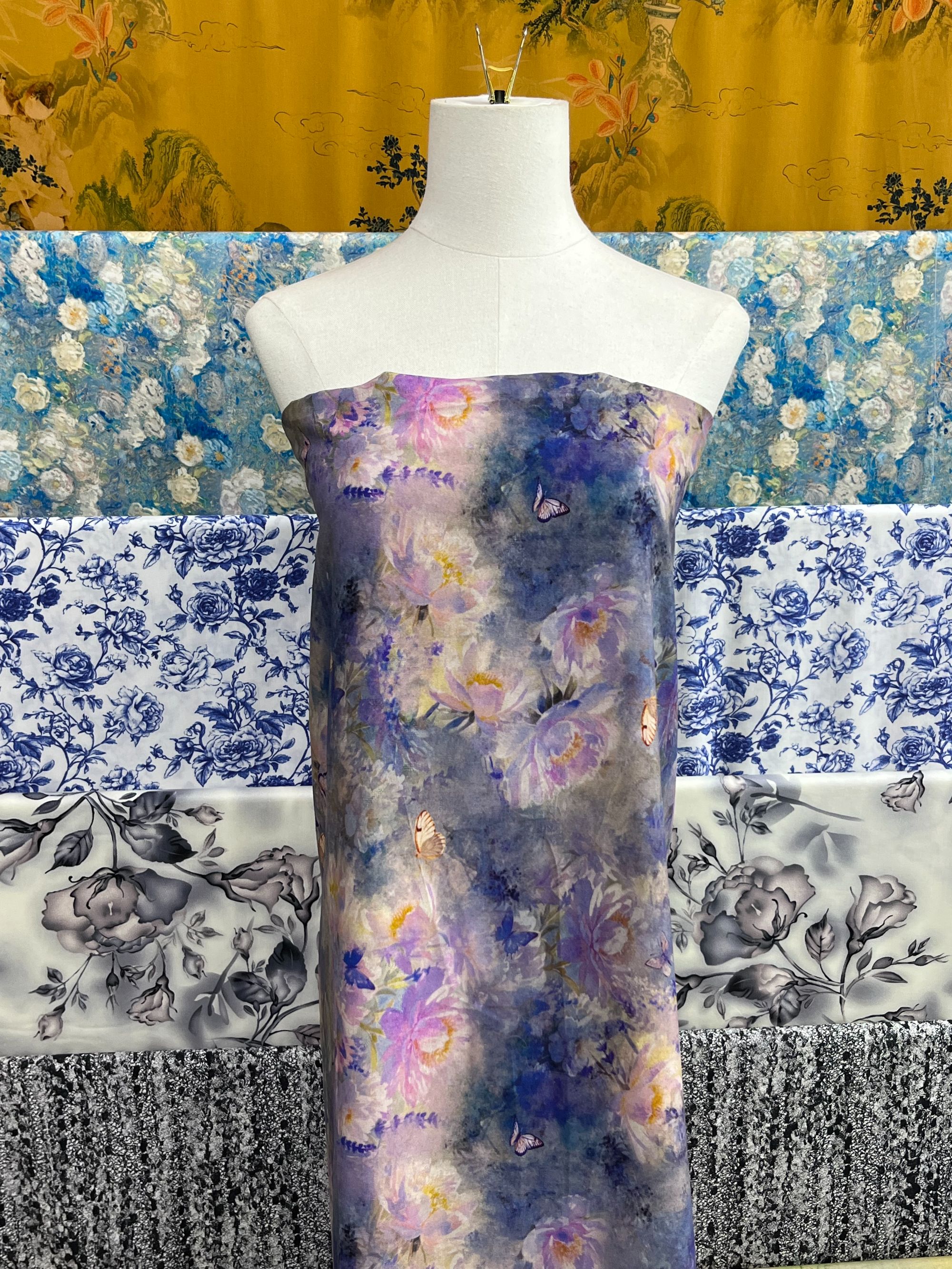 【名贵坊贡缎】精品贡缎棉绸—碟影花语