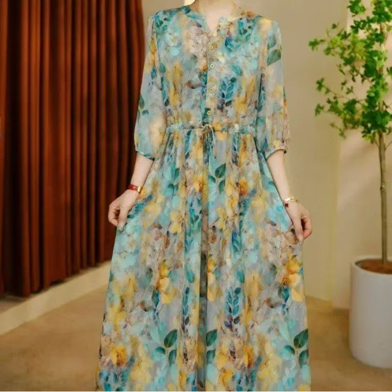 五彩缤纷裙  时尚轻奢亲肤透气中长款连衣裙