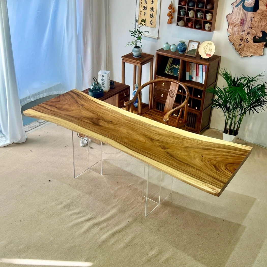 南美胡桃木大板 自然边 230*85*6 多功能实木大板桌茶桌餐桌书桌