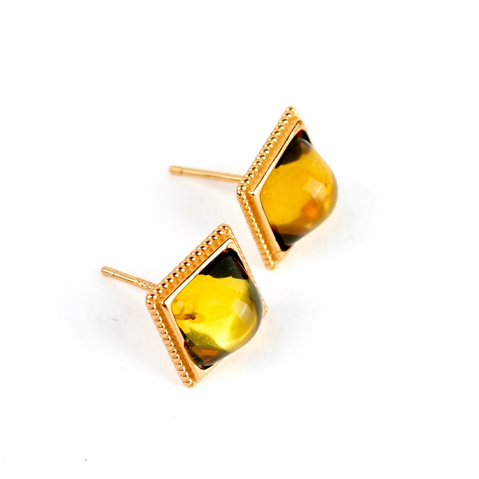 【公子优选】琥珀耳饰棕红珀银镶（多样性发其一）ZX-22006