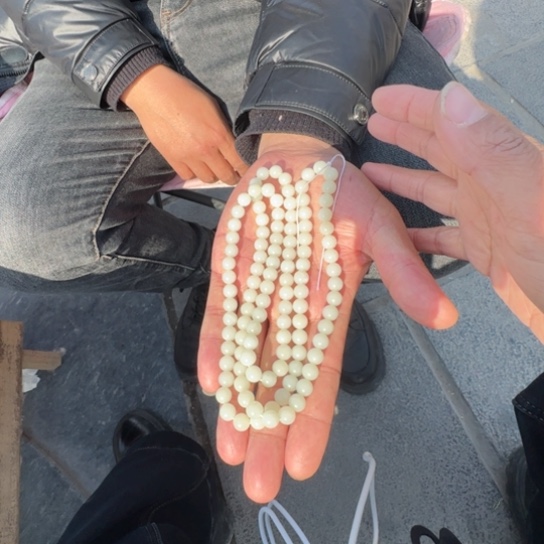 和田玉颈饰未镶嵌新疆米达老特细料卡8的108