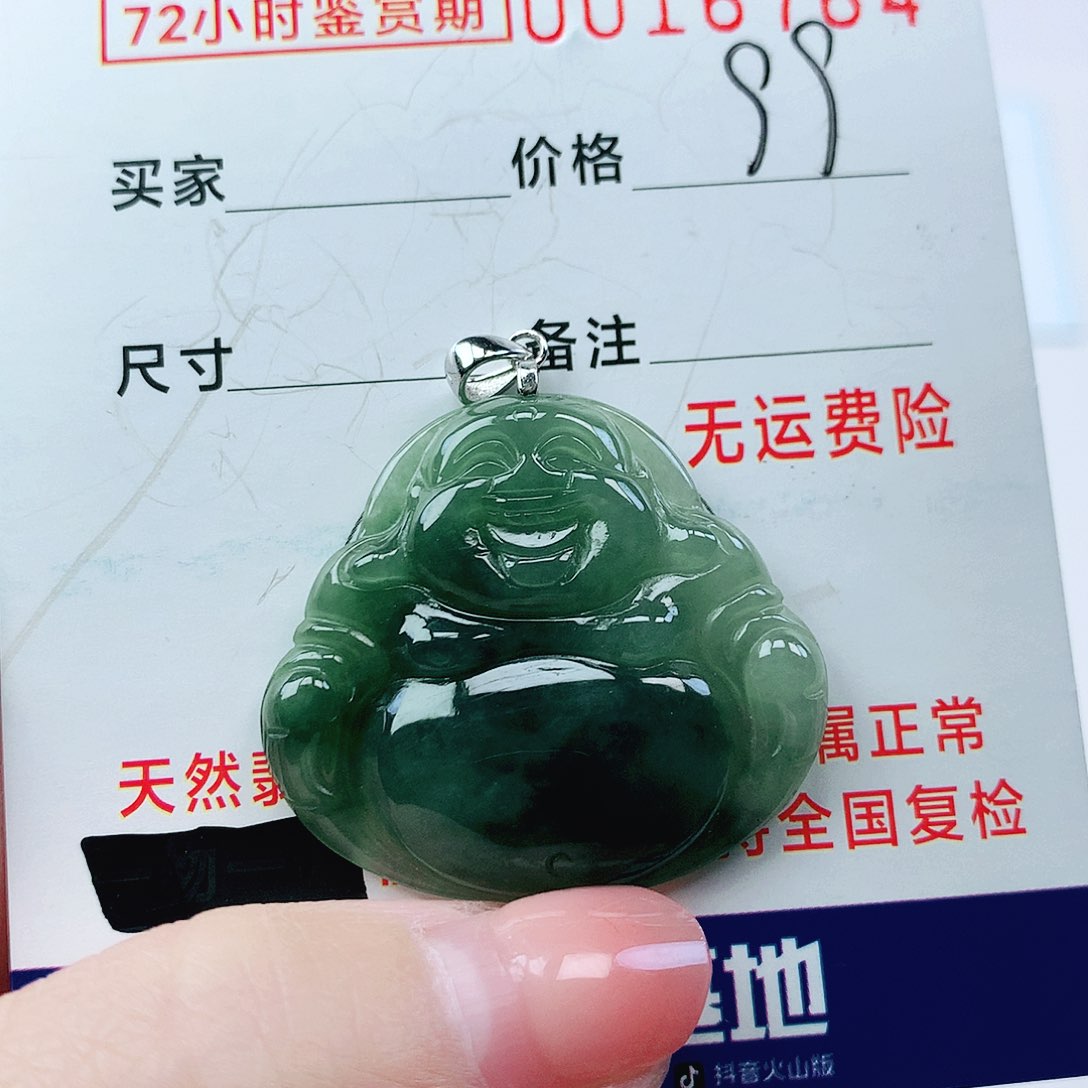 翡翠颈饰银S925镶嵌吊