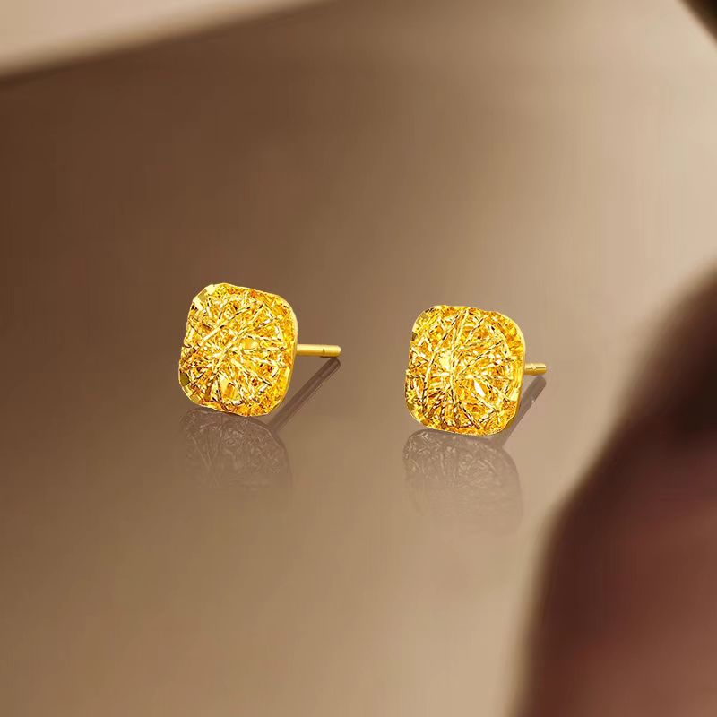 足银耳饰 足银耳饰 方糖耳钉 【GSE007-00】