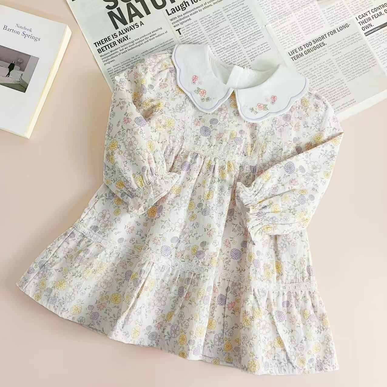 K074新款女童时髦百搭洋气连衣裙