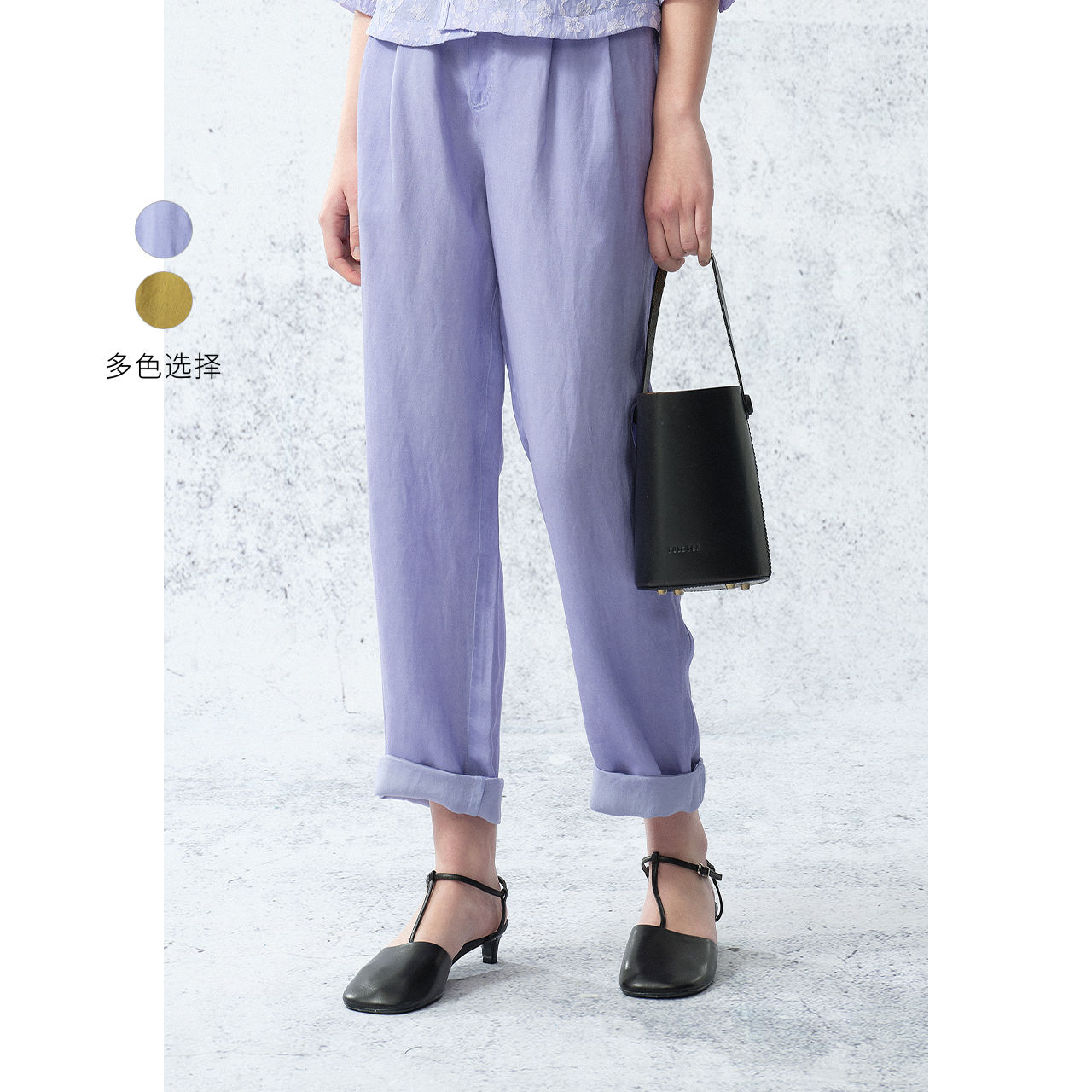 【商场同款】puretea茶愫亚麻混纺休闲裤女宽松收脚裤TP0603C21