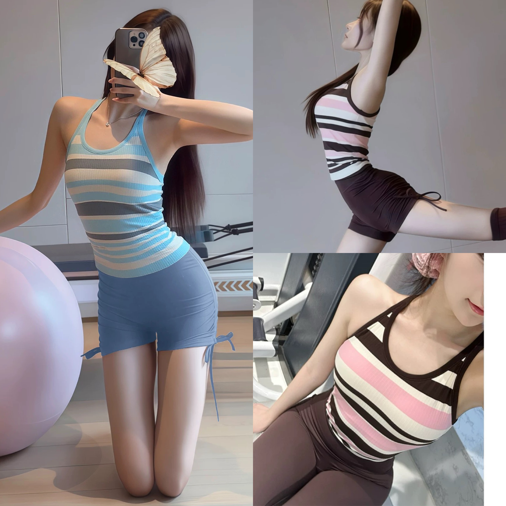 美背女士瑜伽服无袖上衣夏季普拉提运动背心固定杯垫健身服速干