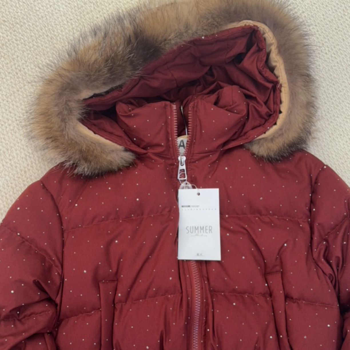 冬季新款帽子可卸满天星大毛领连帽儿童外套