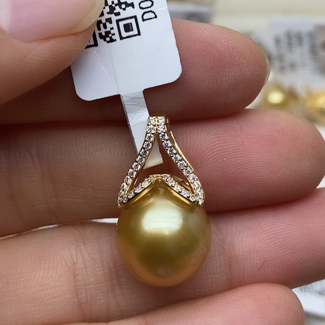 银S925镶嵌吊坠(不含链)海水珍珠D0057