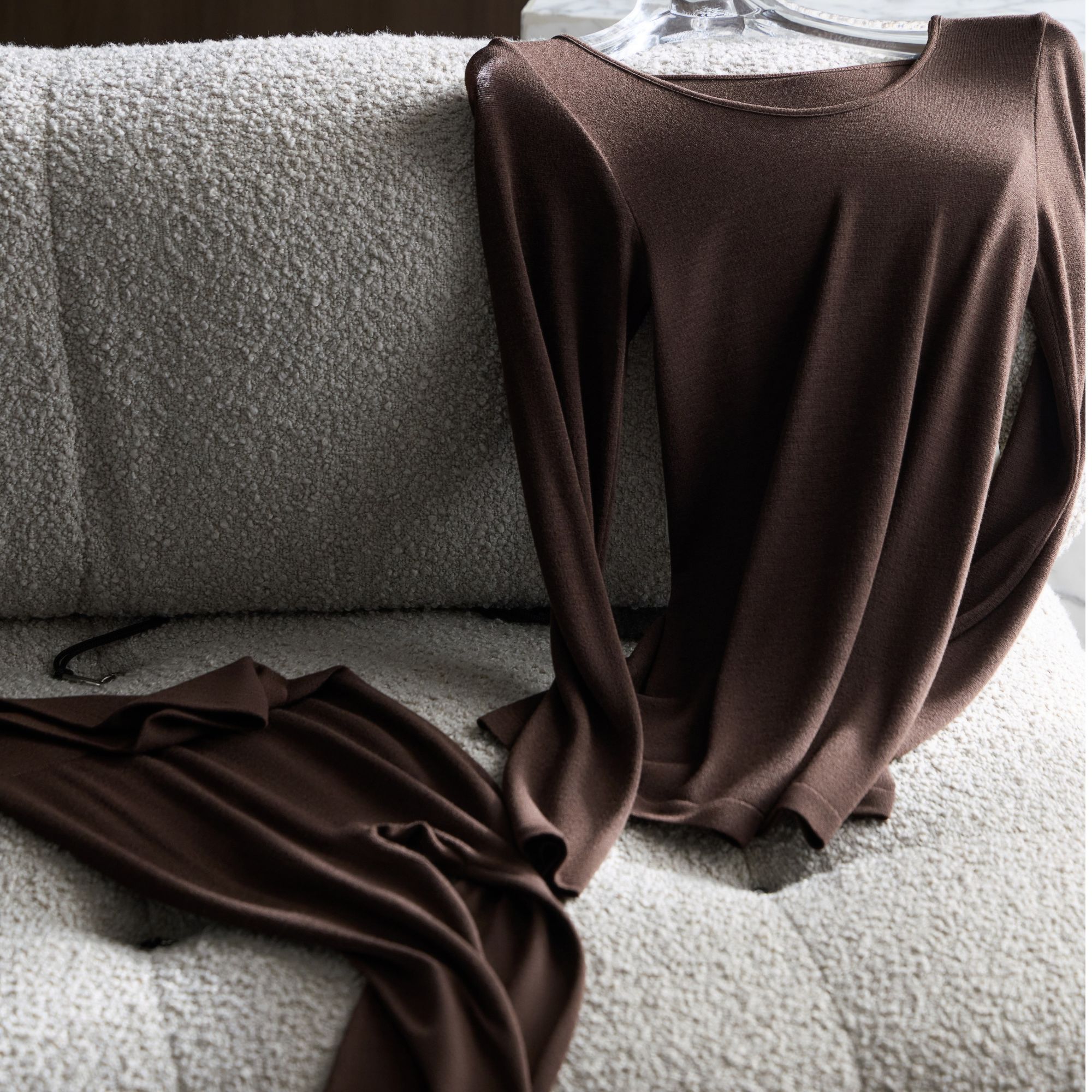 日本进口东洋纺绸丽山羊绒无缝轻柔软套装SJ20251209