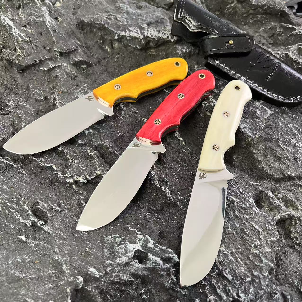 【耐战】小白鲨 S90V粉末钢牛骨手柄一体龙骨凸磨蛤刃镜面把玩直刀