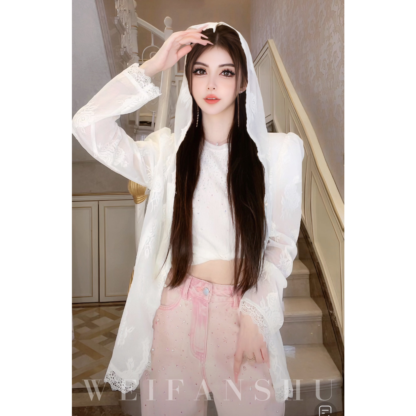 WEIFANSHU/魏凡舒【美人遮面】连帽开衫