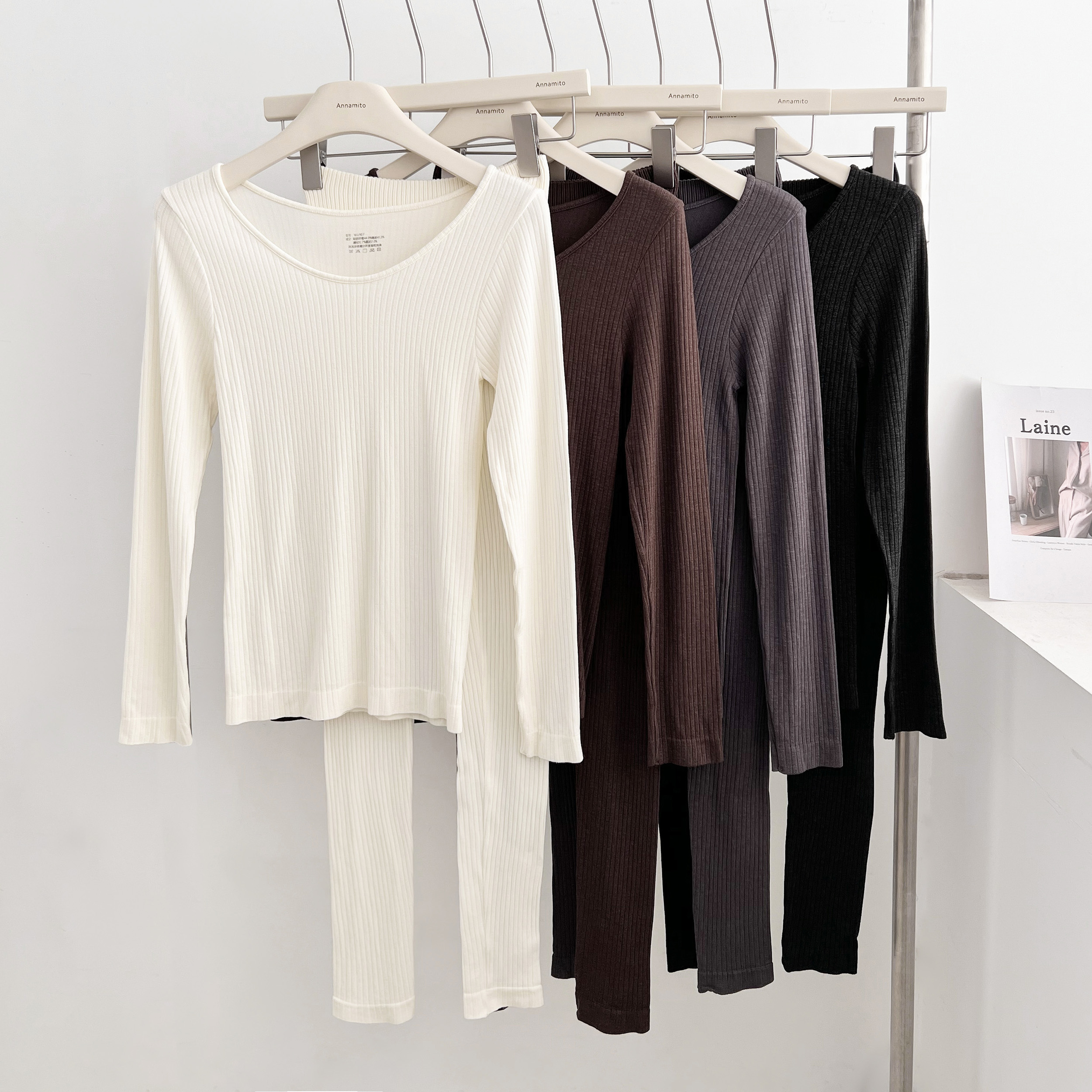 黑科技美雅碧面料罗纹保暖套装Q8142