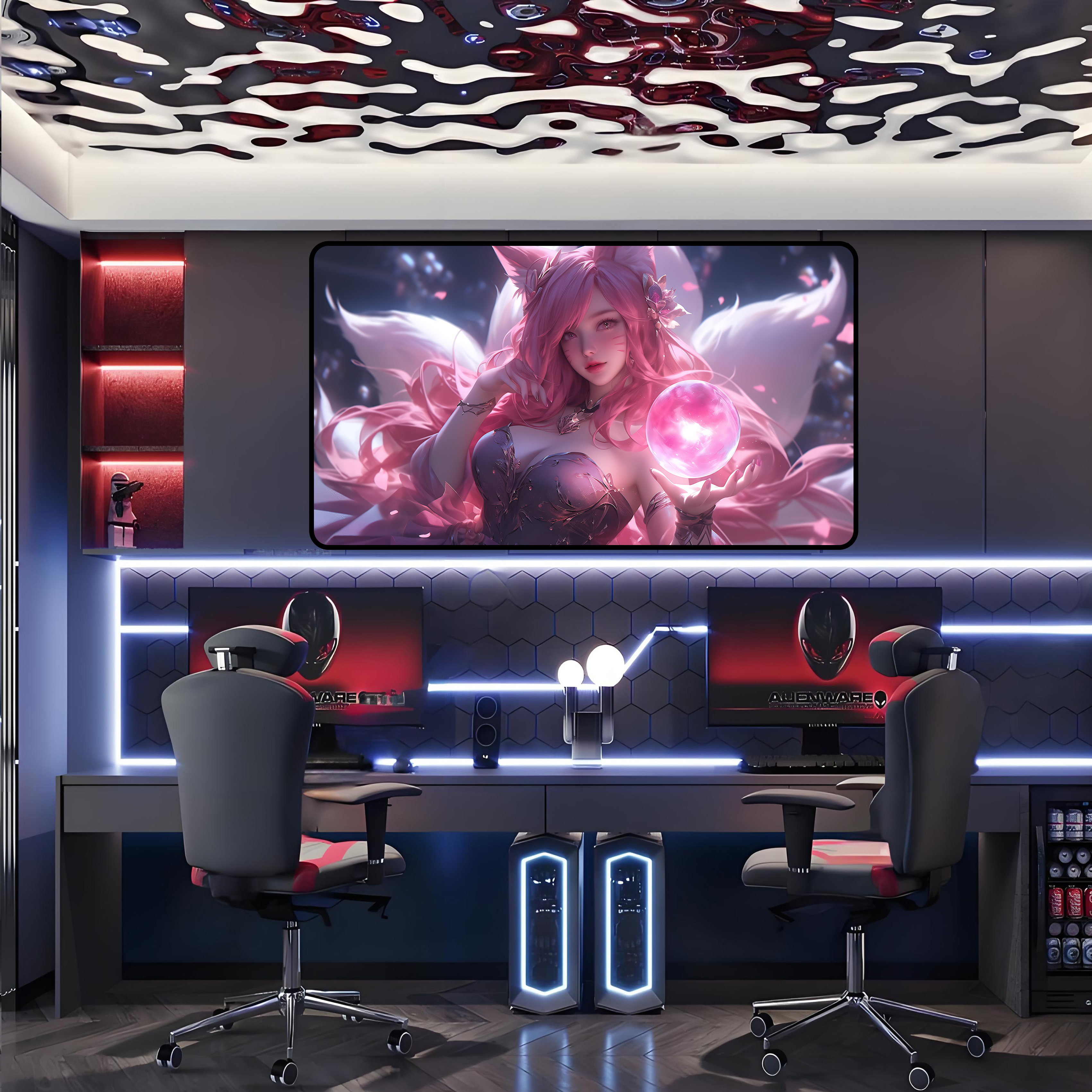 【阿狸】英雄联盟阿狸装饰画动漫性感美女网咖电竞酒店房间卧室挂画