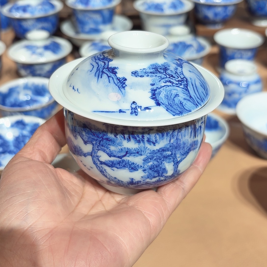 景德镇纯手绘盖碗微瑕福利