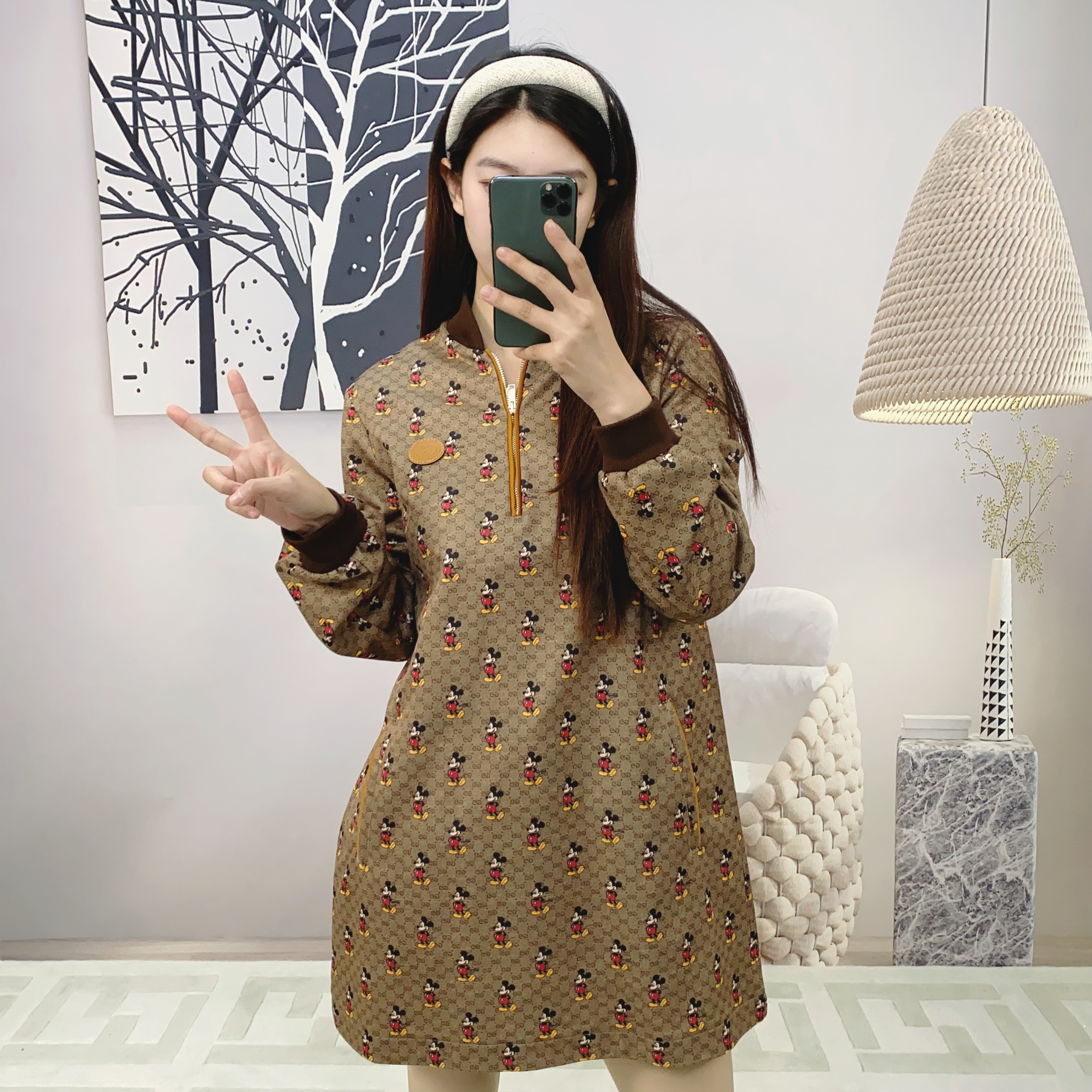 95新 GUCCI/古驰 麦殿/联名款米老鼠连衣裙XS码/241119YSFFD03