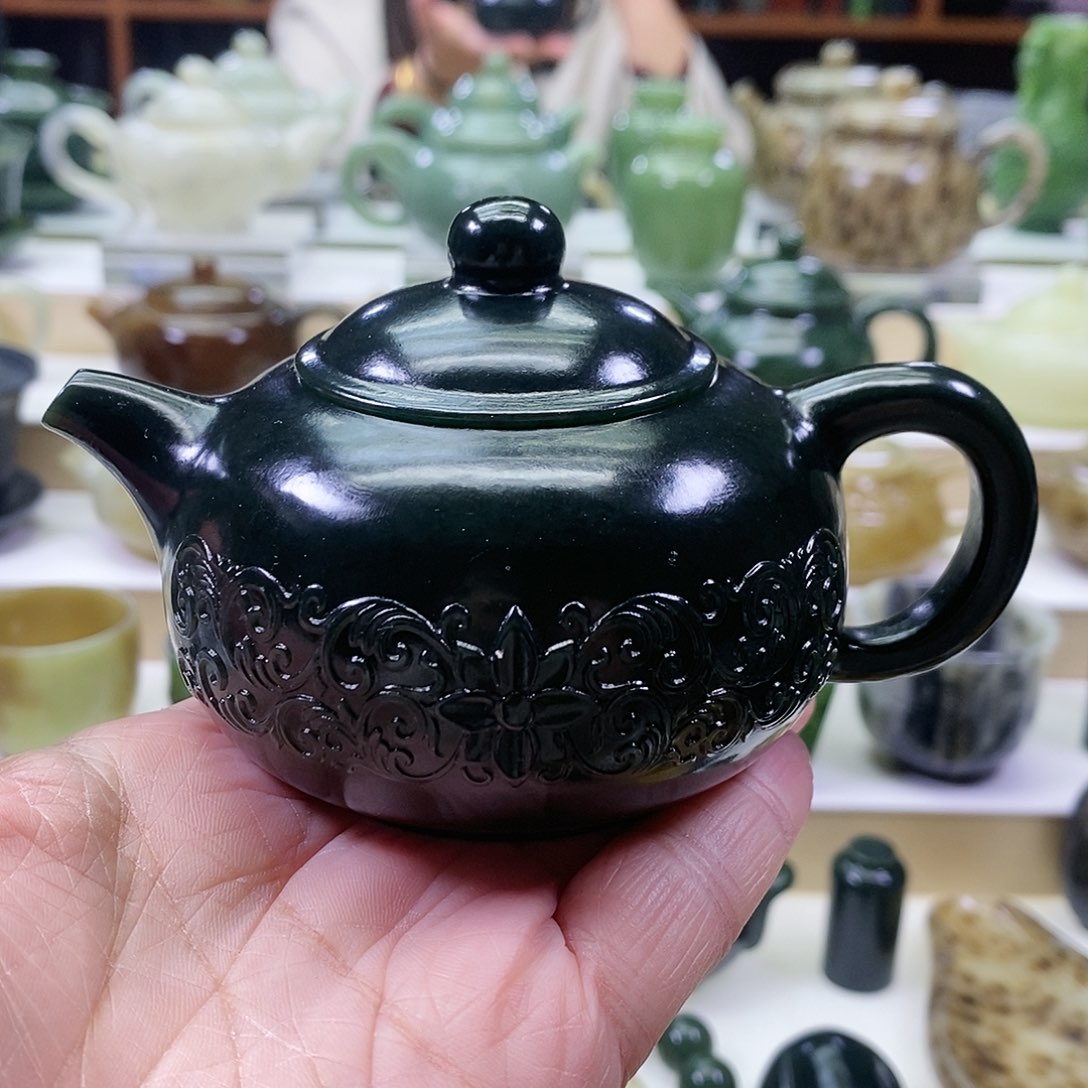 和田玉茶壶未镶嵌180ml