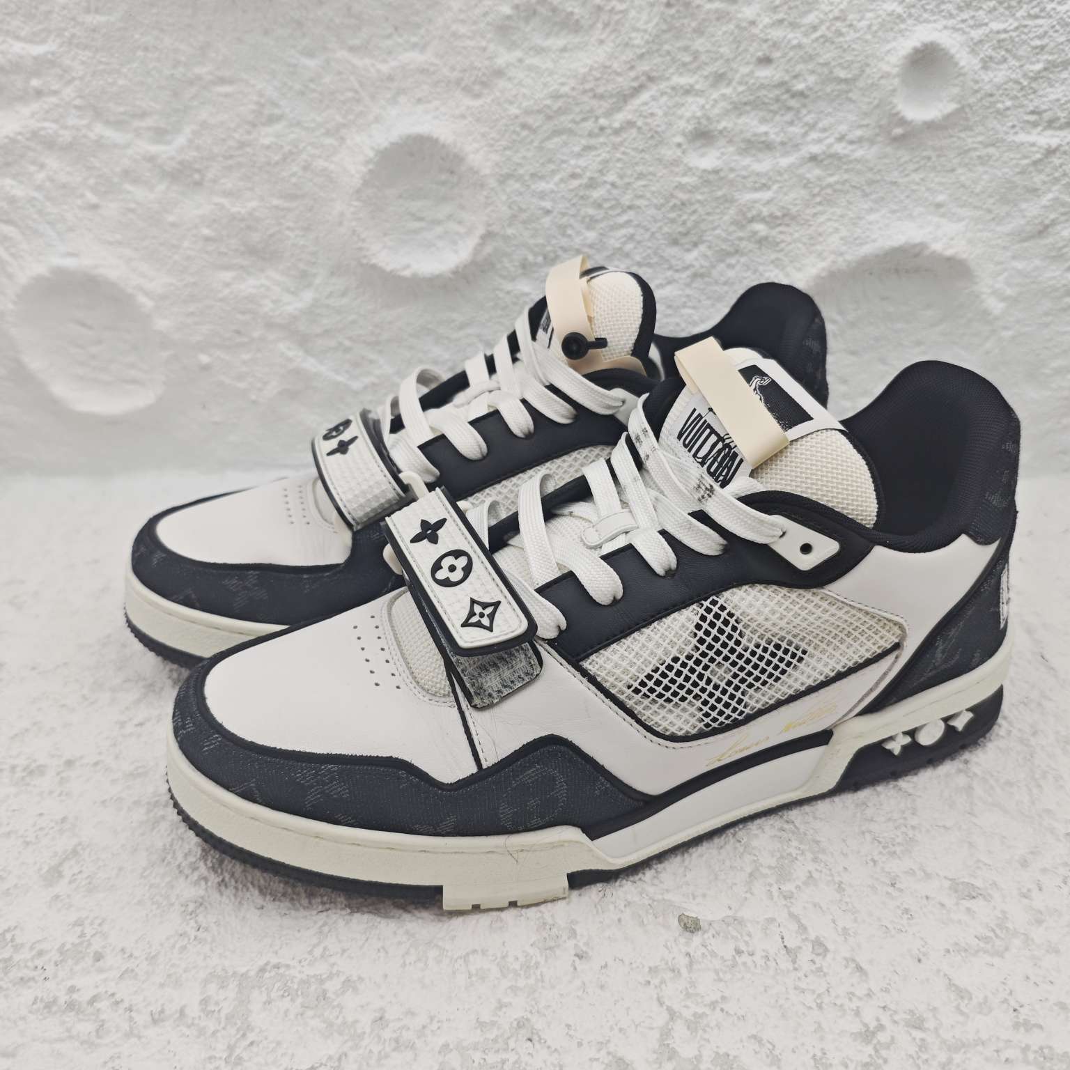 99新 LouisVuitton/路易威登 7.5码/41.5码/黑白魔术贴trainer鞋