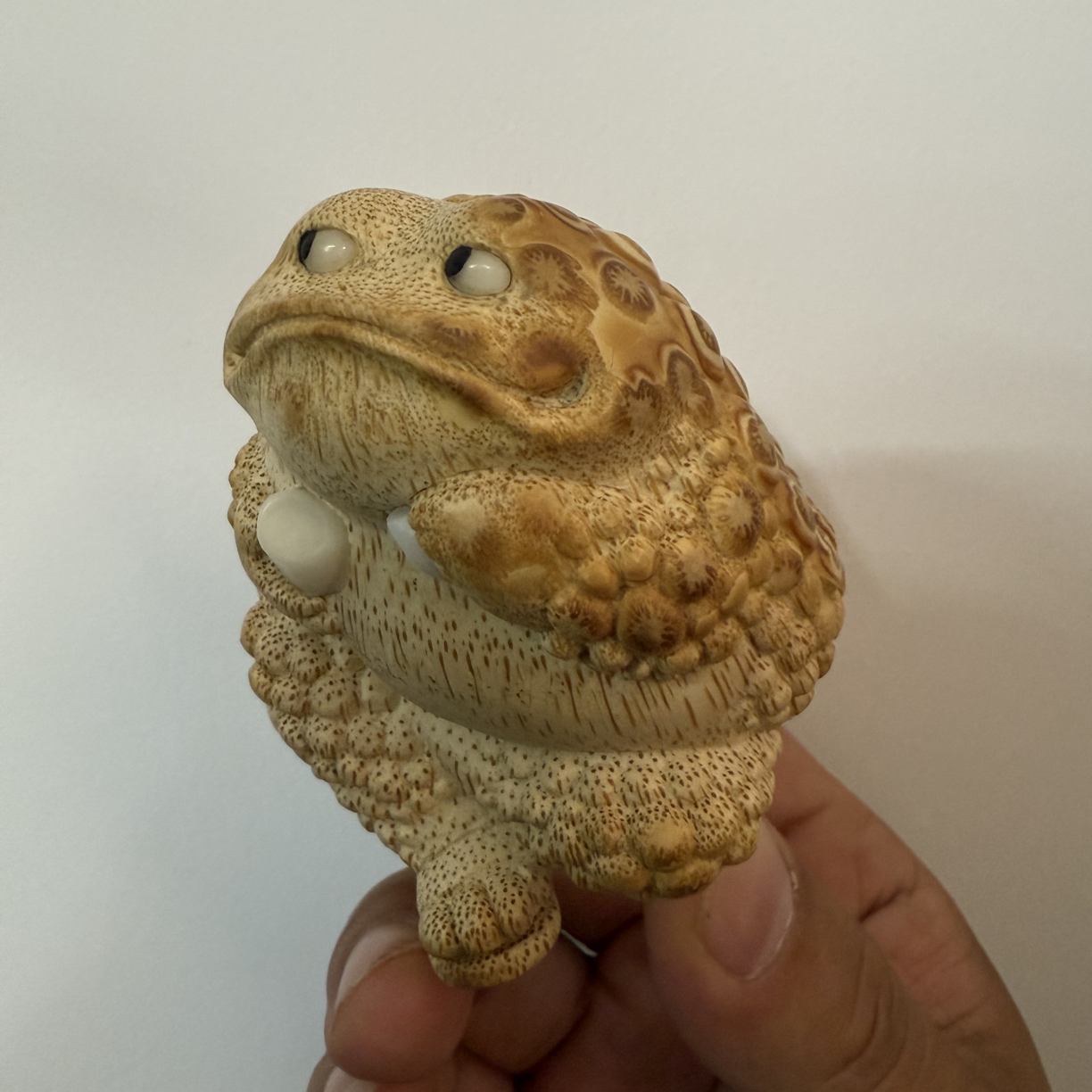 竹根雕文玩手把件板凳喝茶