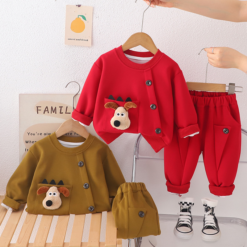 【沫沫家】韩版儿童宝宝休闲卫衣洋气春秋款童装男女童长袖两件套