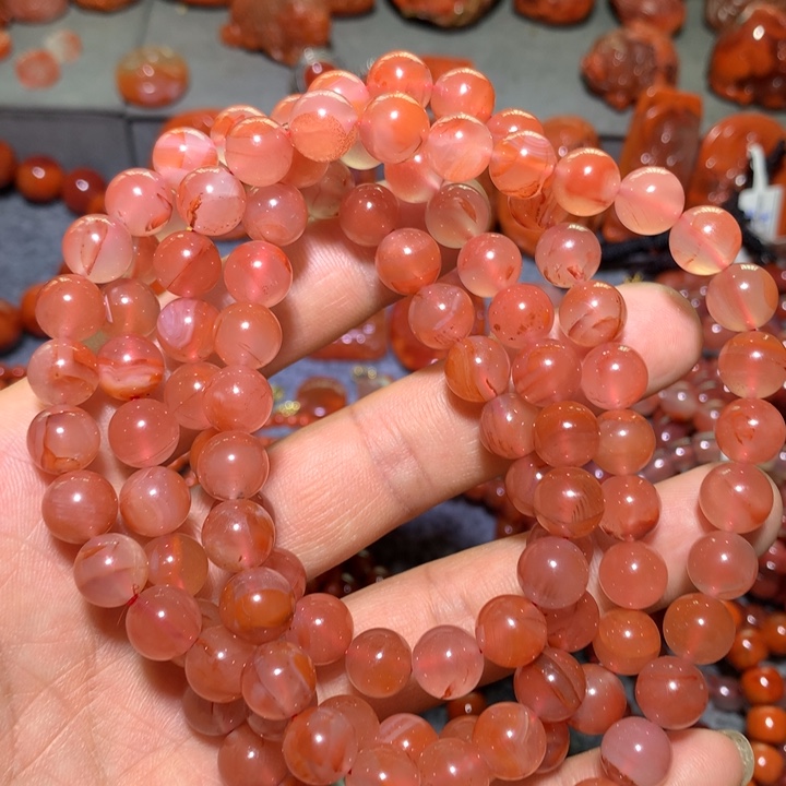 南红玛瑙手串未镶嵌9+’mm