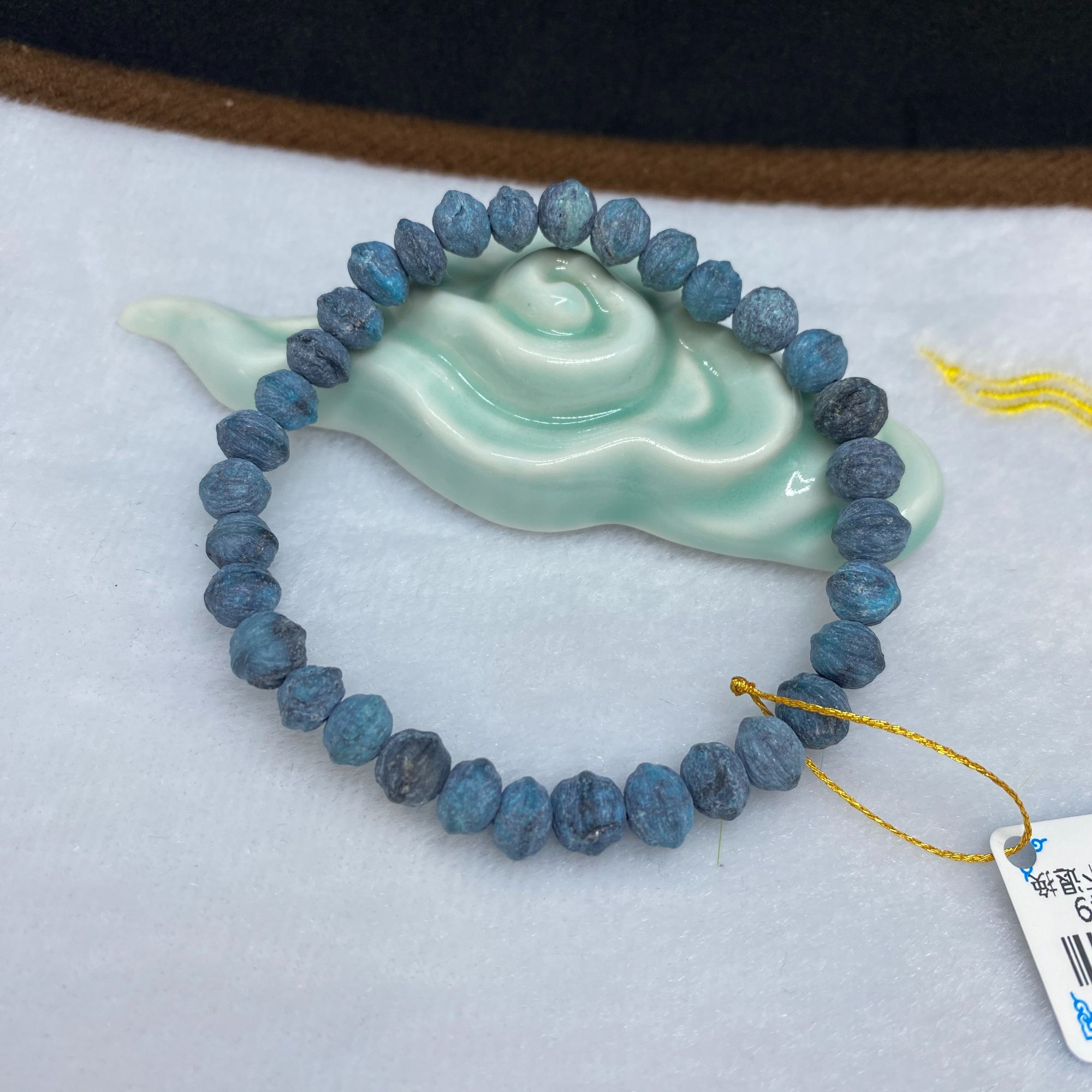 巧石居十堰纯天然原矿绿松石雾霾蓝百香籽单圈 编号70149