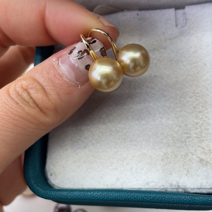 海水珍珠耳饰银S925镶嵌