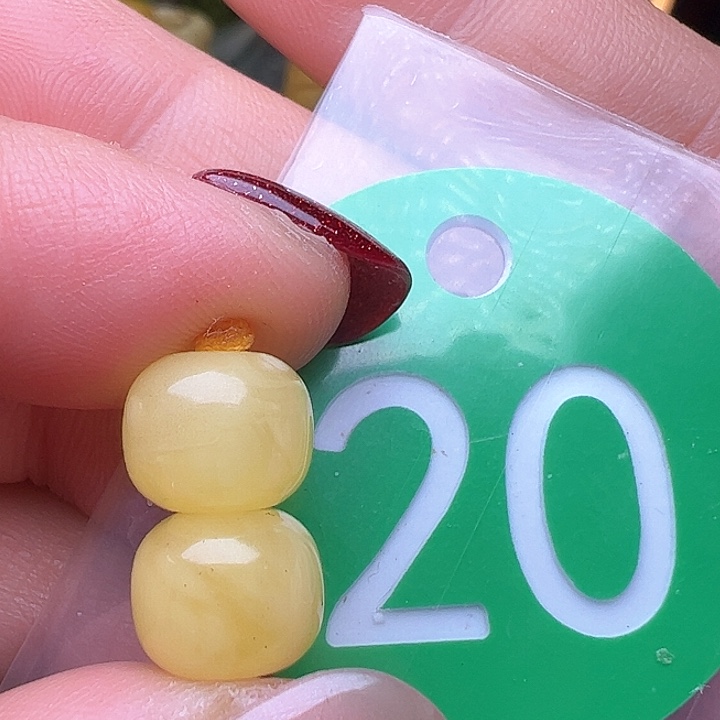 蜜蜡裸石未镶嵌花粉9.3m m