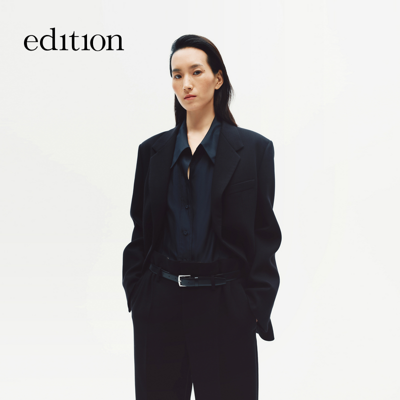 【商场同款】edition2025冬季新款金属扣收腰西装外套#EBE4BLA008