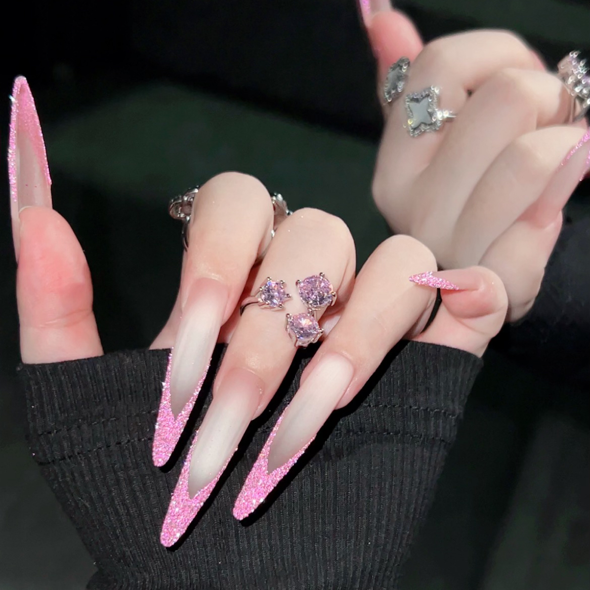 【粉色爆闪】高级感渐变猫眼显白爆闪“会掉余粉”