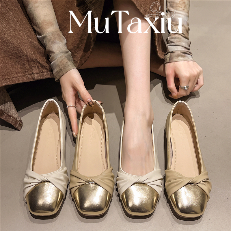 慕她秀法式粗跟单鞋女2025新款春夏奶奶鞋女晚风通勤小香风女鞋