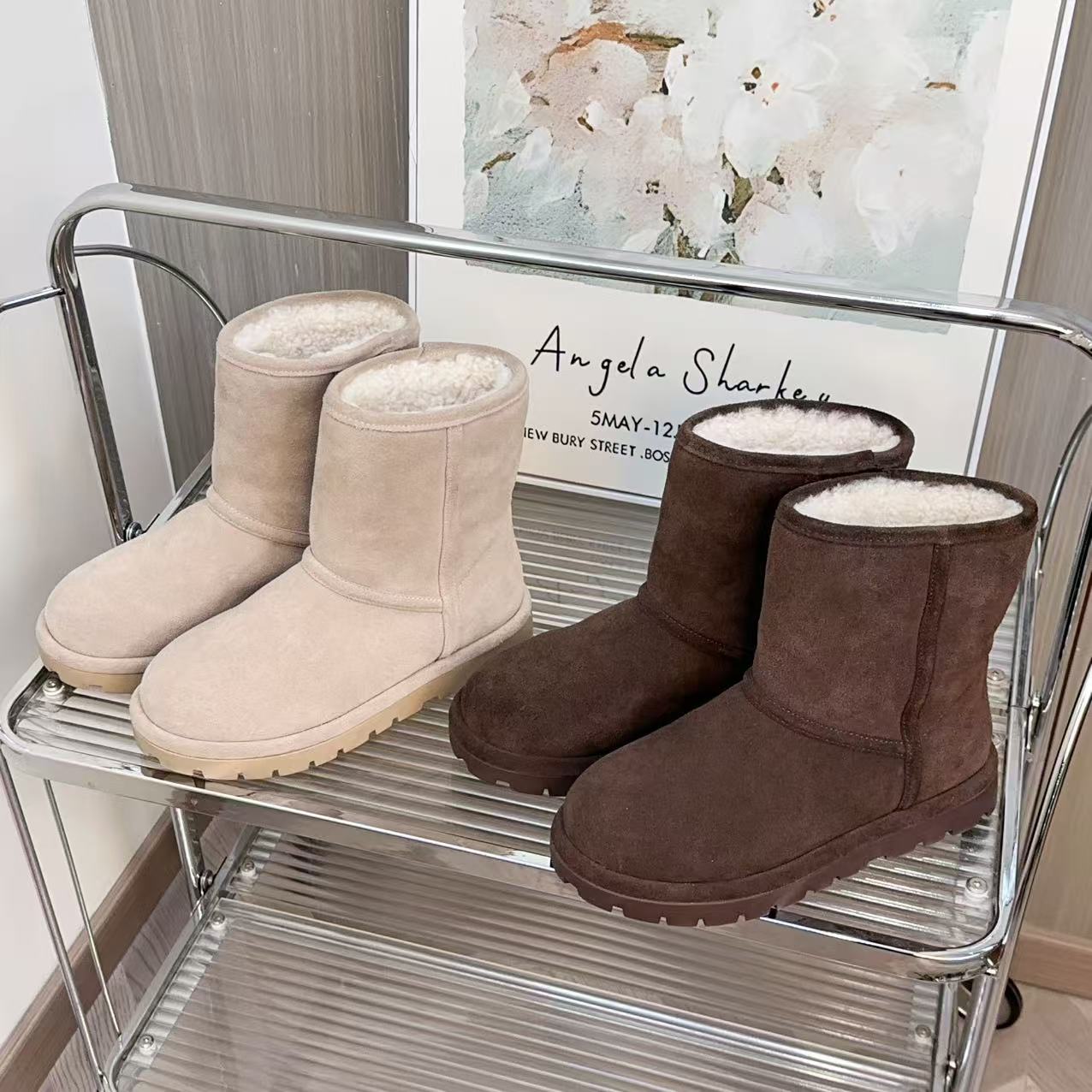 （升级版）咖色羊皮毛一体雪地靴 2025年新款版雪地靴防滑时尚百搭