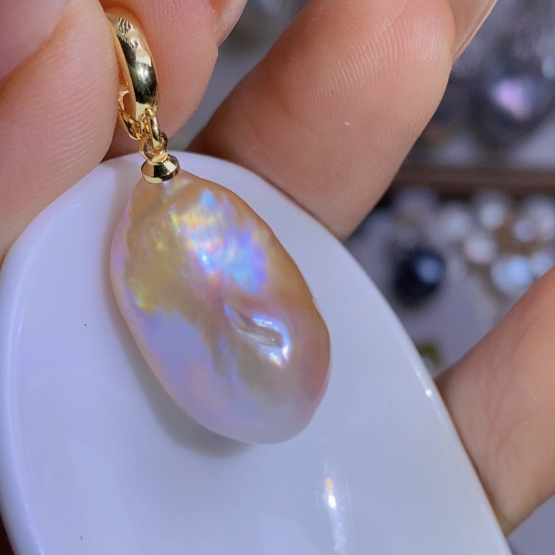 银S925镶嵌天然淡水珍珠淡水珍珠