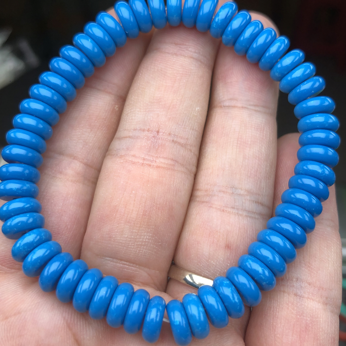  281高瓷蓝隔片手串8mm