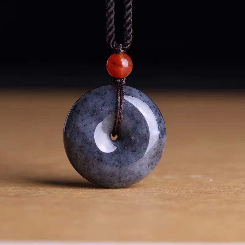 和田玉青花平安扣男女款玉石挂件礼物