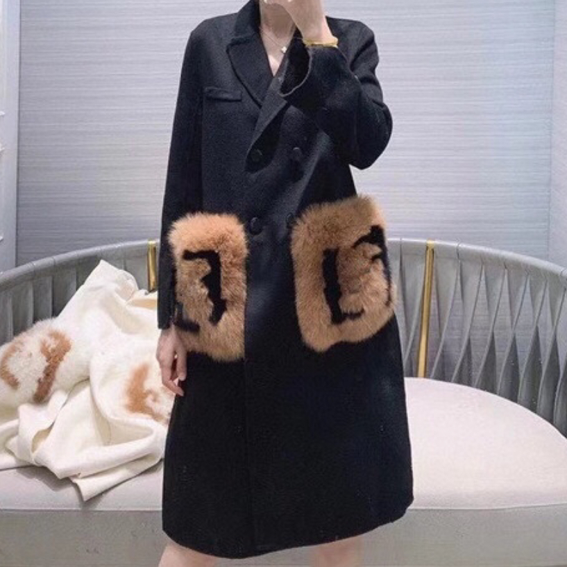 99新 FENDI/芬迪 99新/Fendi/皮草拼接大衣/40码/Xsp34346