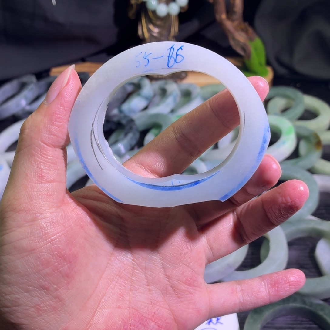 定制翡翠未镶嵌天然纹理随机，追求完美者慎拍