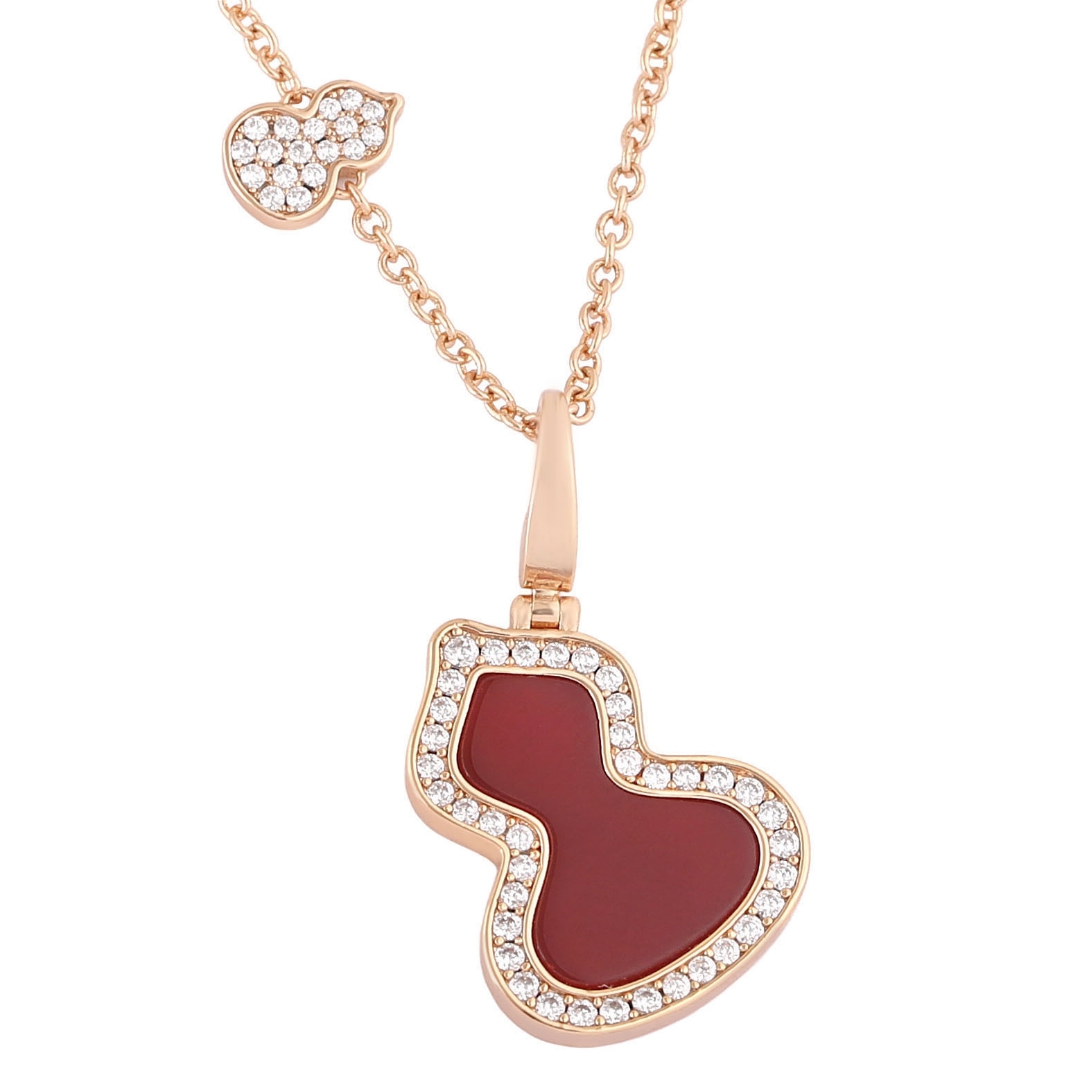 铜合金项链 CNC精工 福禄红色气质轻奢时尚项链 P1090