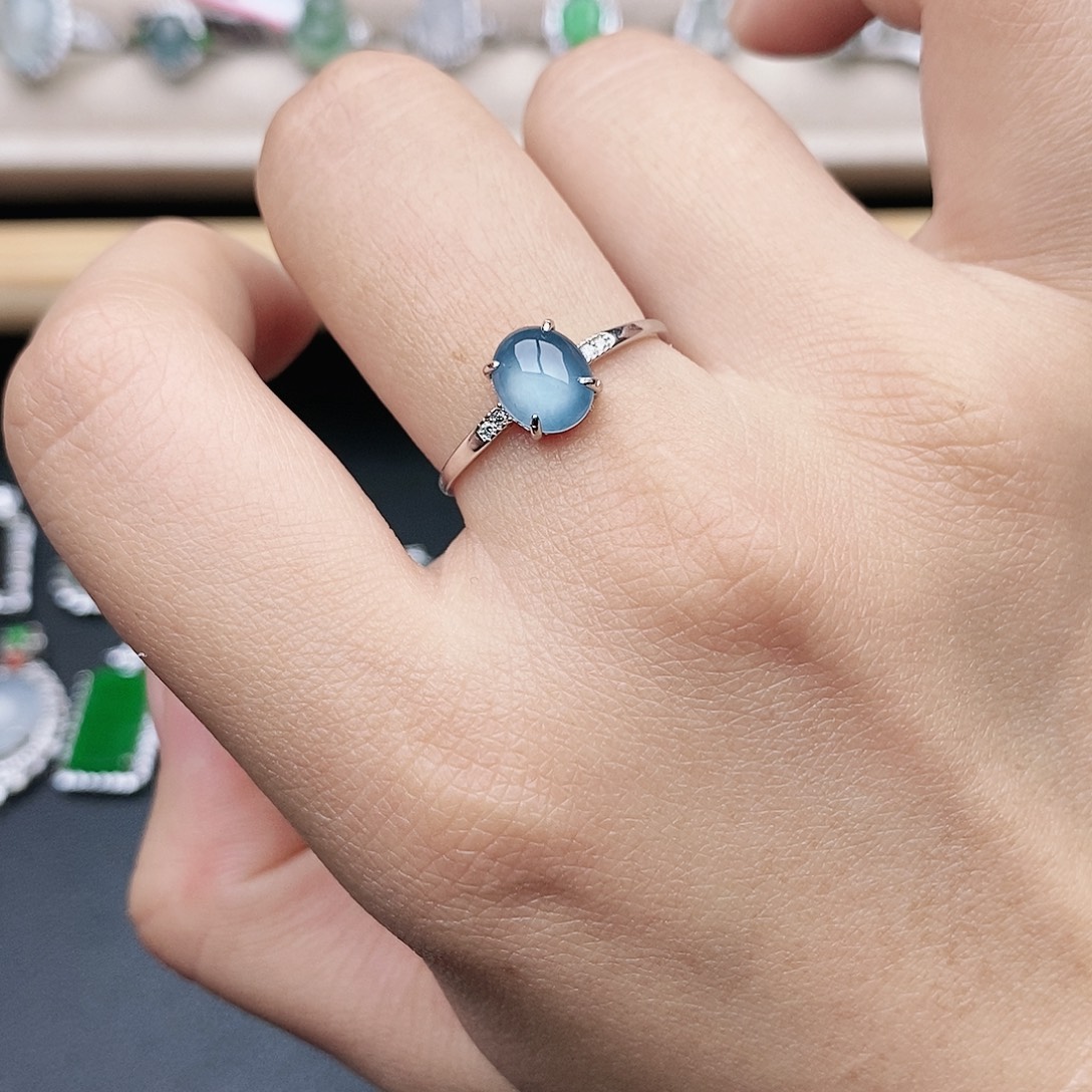 翡翠银S925镶嵌戒指