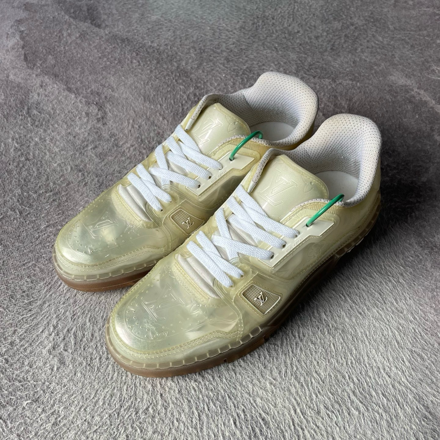 95新 LouisVuitton/路易威登 trainer透明白色休闲鞋/41.5码/无配