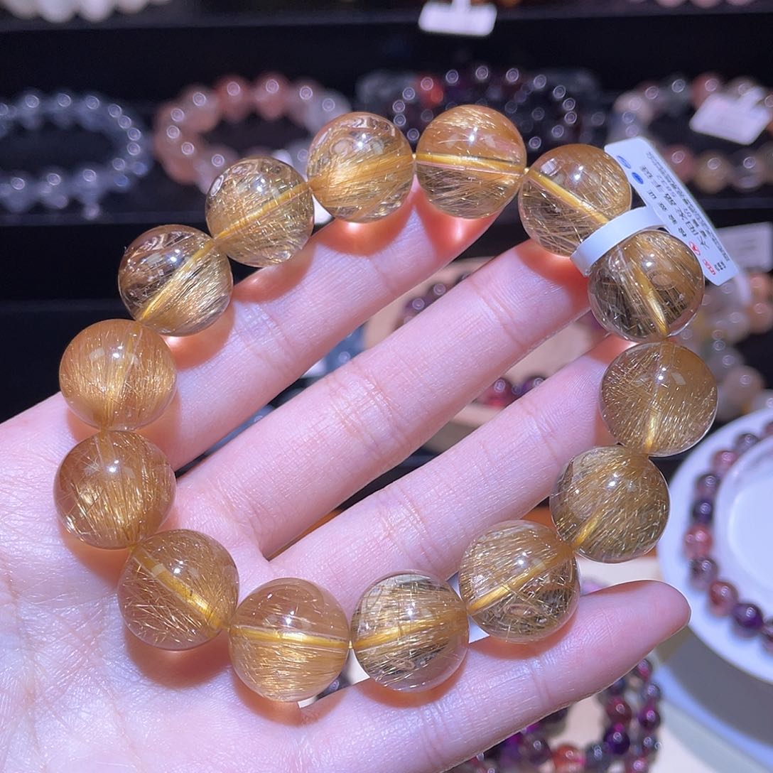 水晶手链未镶嵌发晶手链，晶体通透15.5