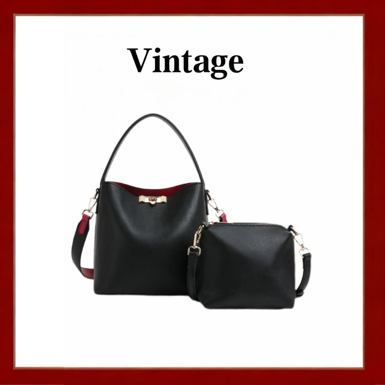 2025新款时尚百搭单肩斜跨水桶包DFN904-黑色