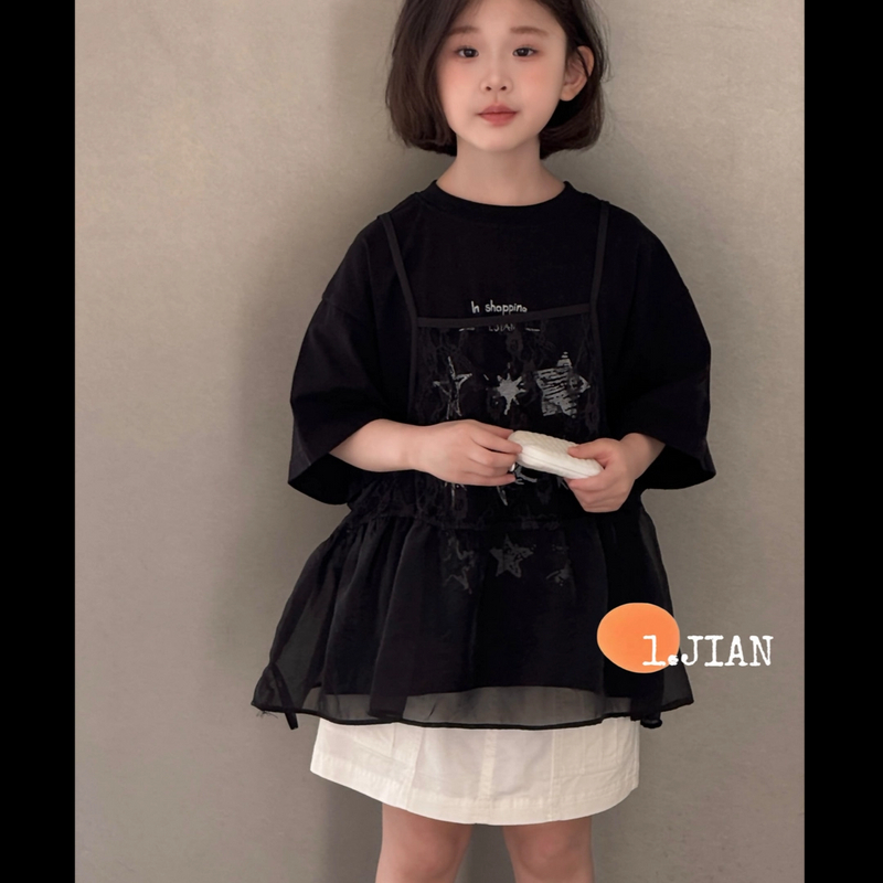 工装裙【现货清仓】25年新款中大女童蕾丝吊带两件套工装风休闲短裙