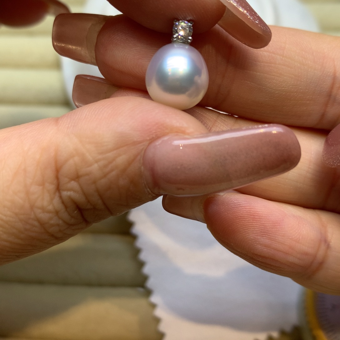 颈饰银S925镶嵌海水珍珠