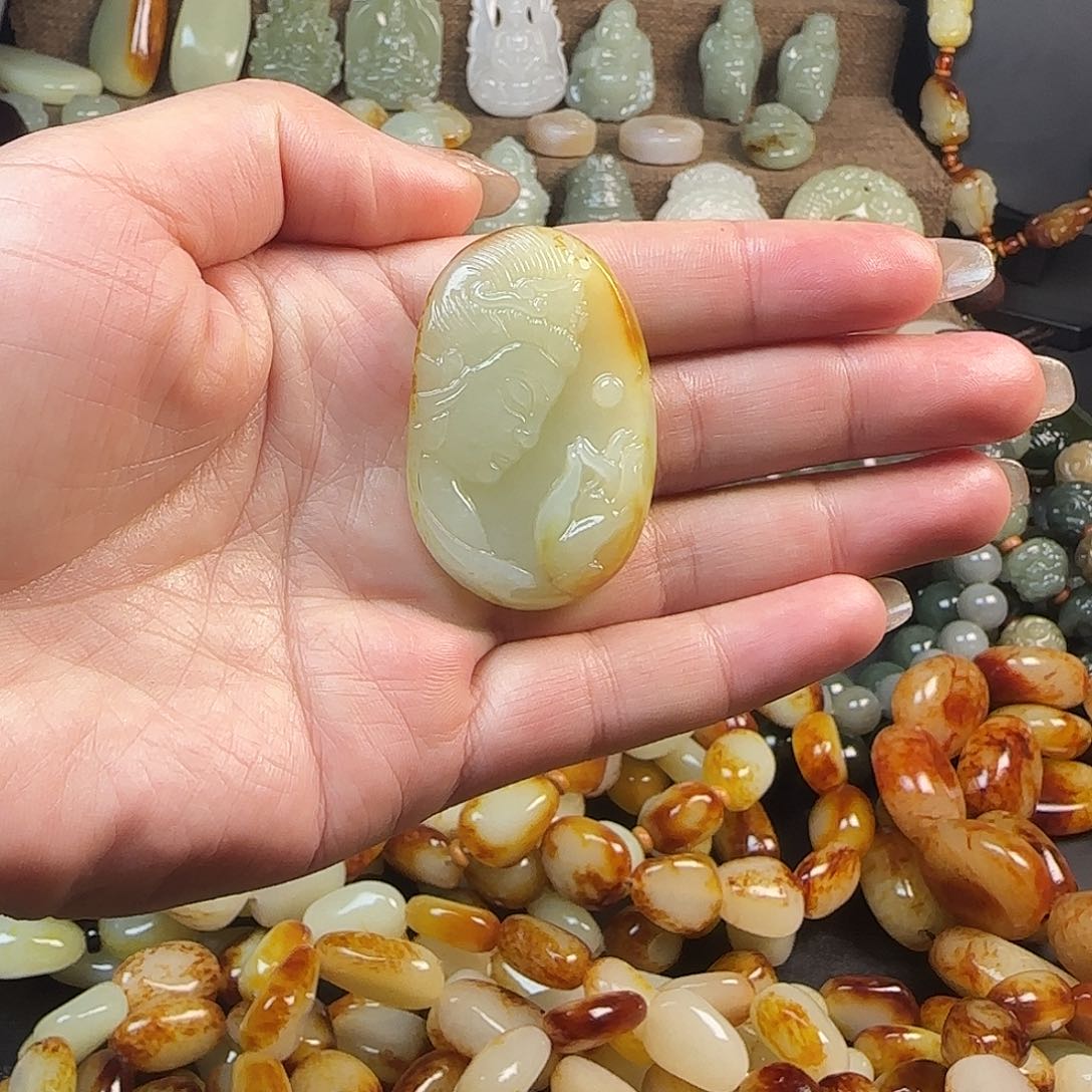 和田玉吊坠(不含链)未镶嵌无**涛