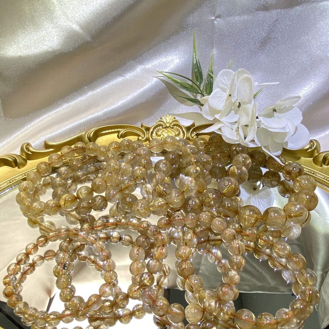 【星浩珠宝】金发晶手串28-2T144H479【多样性发一件】7-15mm可选