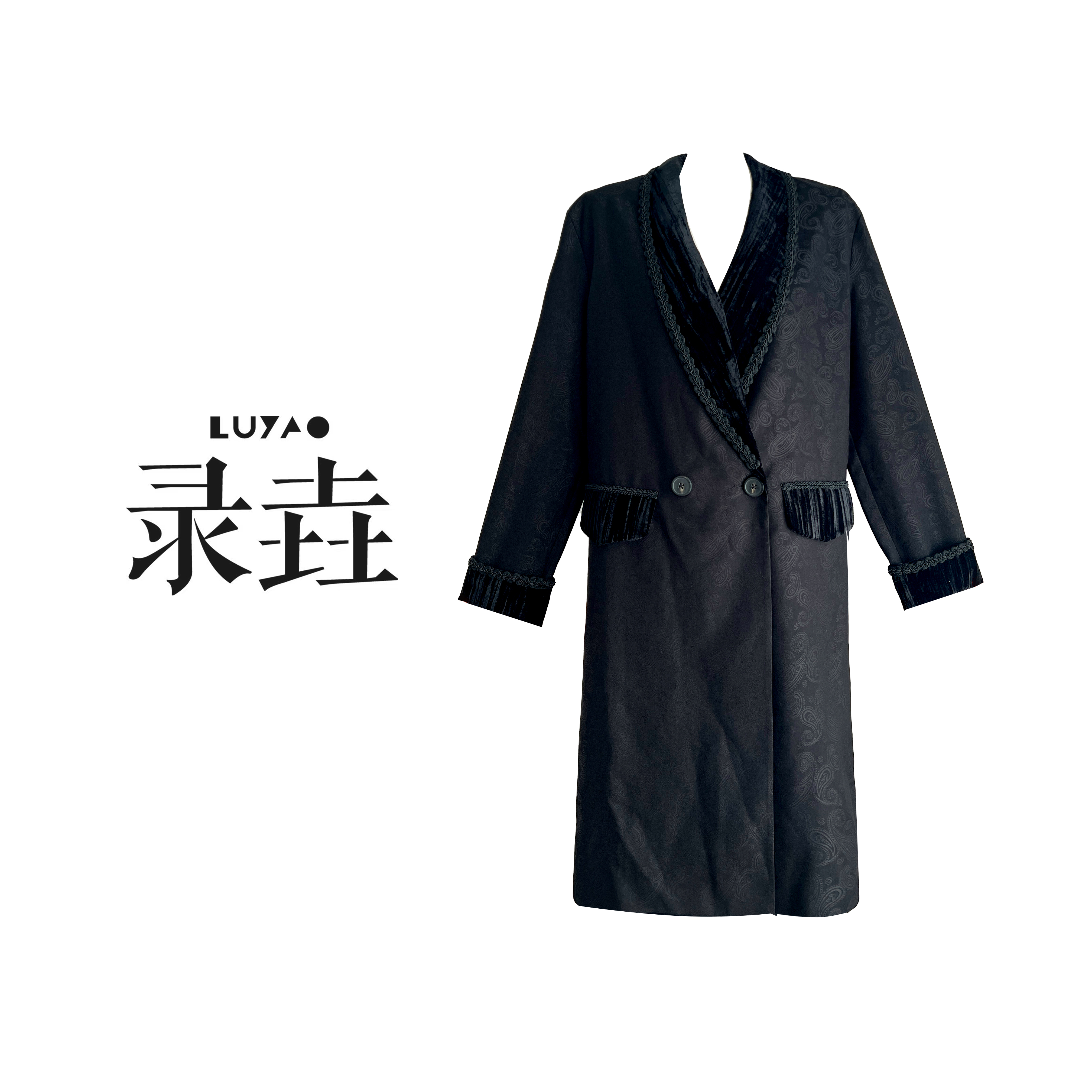 【LUYAO.录垚原创】“黑缎”-时尚绸缎式西装外套