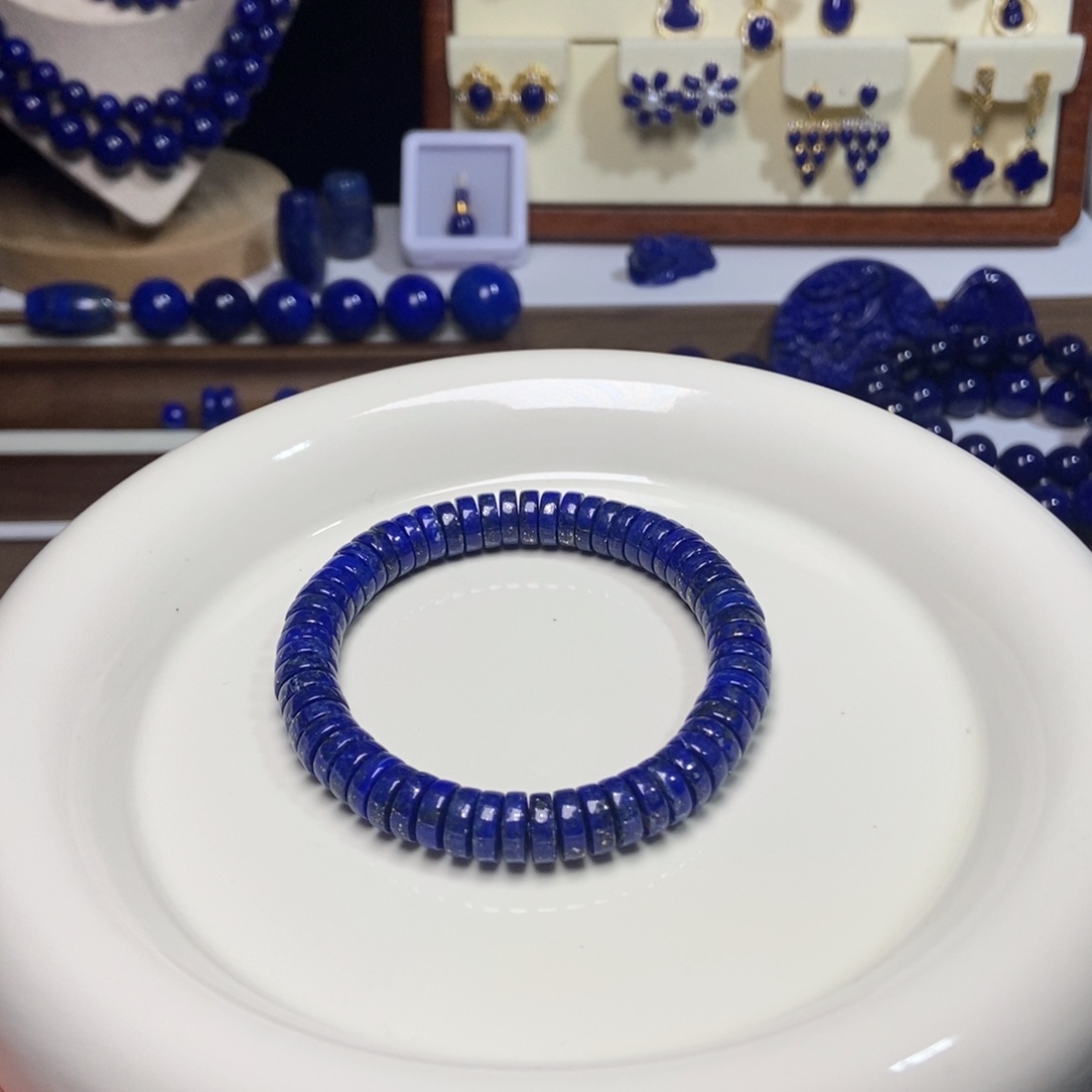 青金石未镶嵌药片手串8mm
