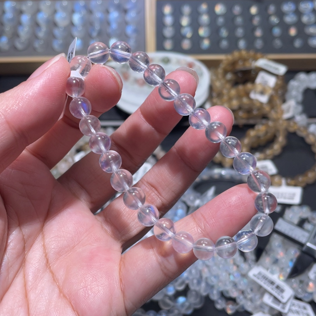 手链水晶未镶嵌捡漏蓝月光手链7m