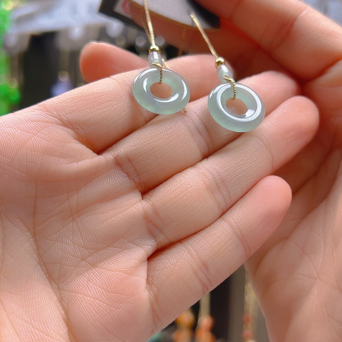 翡翠合金耳坠翡翠